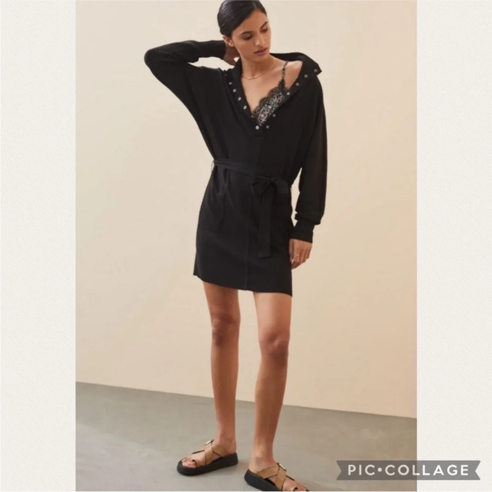 Anthropologie Daily Practice Polo Knit Mini Dress in Black (Price Firm) - Picture 3 of 8